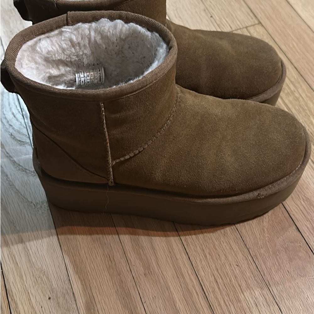 UGG Brown Ankle Boots with Cream Lining